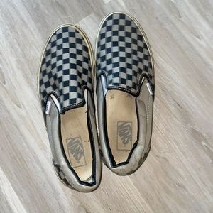 Vans slip on checkered shoes